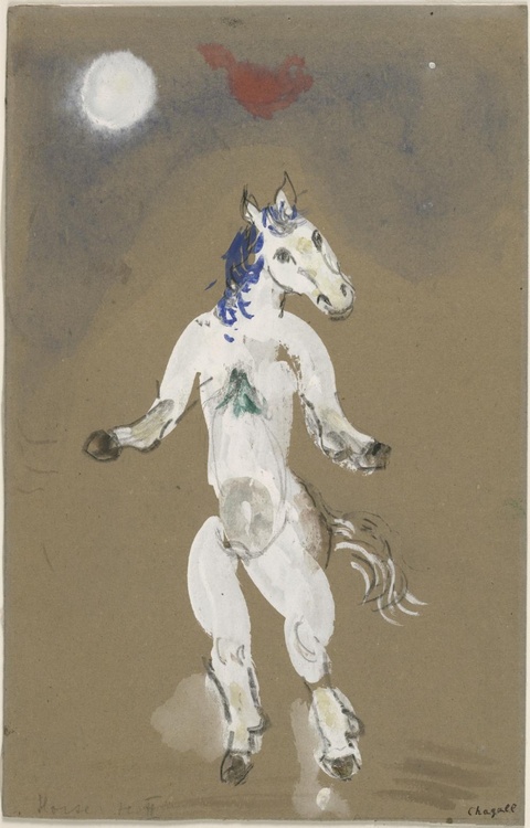 夏加尔-A Horse. Costume design for Scene II of the ballet Aleko 第1页
