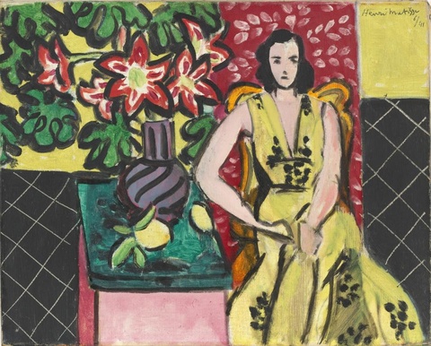 马蒂斯-Seated Woman with a Vase of Amaryllis 第1页