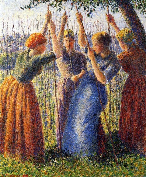 毕沙罗-Peasant Women Planting Stakes 第1页