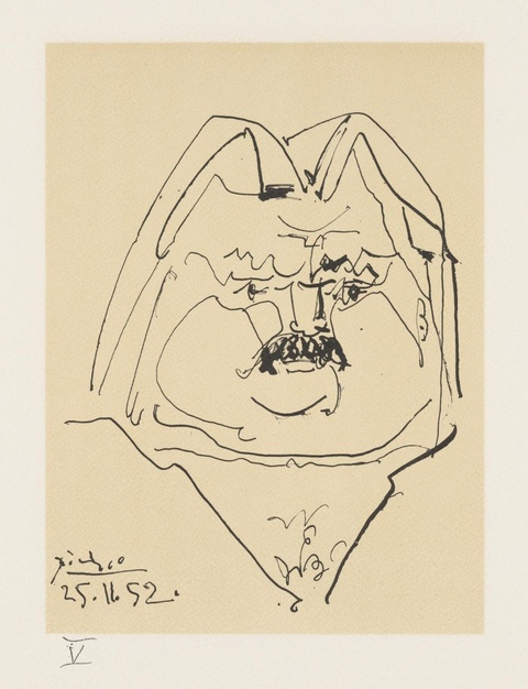 毕加索-Portrait of Balzac, plate 4 (folio 12) from Balzacs en Bas de Casse et Picassos sans majuscule 第1页