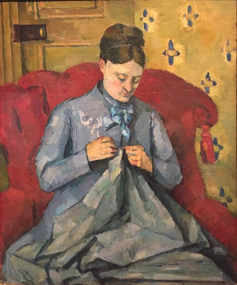 保罗·塞尚-Potrait of Madame Cézanne in Red Armchair 第1页