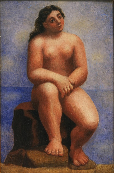 毕加索-Nude Seated on a Rock 第1页