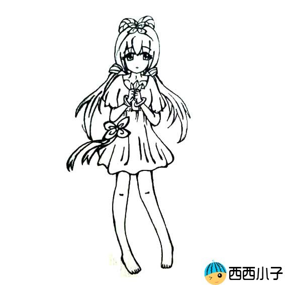 洛天依简笔画洛天依初学者手绘洛天依简笔画全身q版