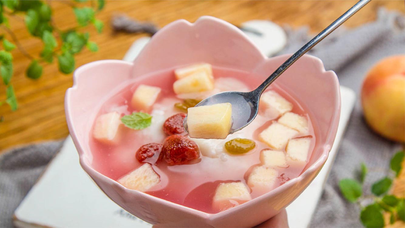 小羽私厨之蜜桃冰麻薯