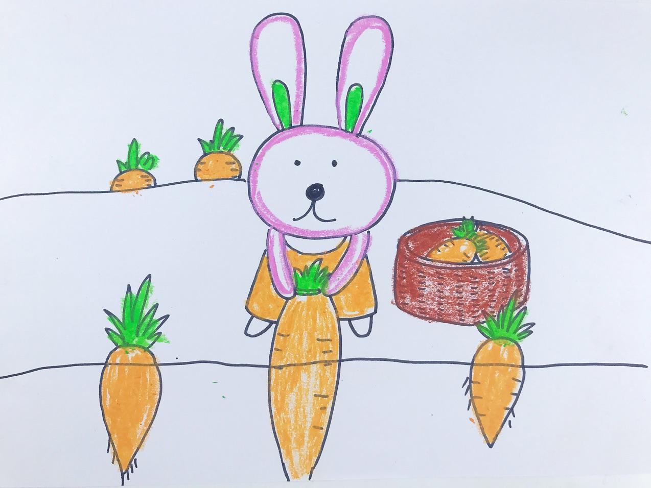 可爱的卡通兔子。兔子和胡萝卜剪纸矢量插图插画图片素材_ID:402910466-Veer图库