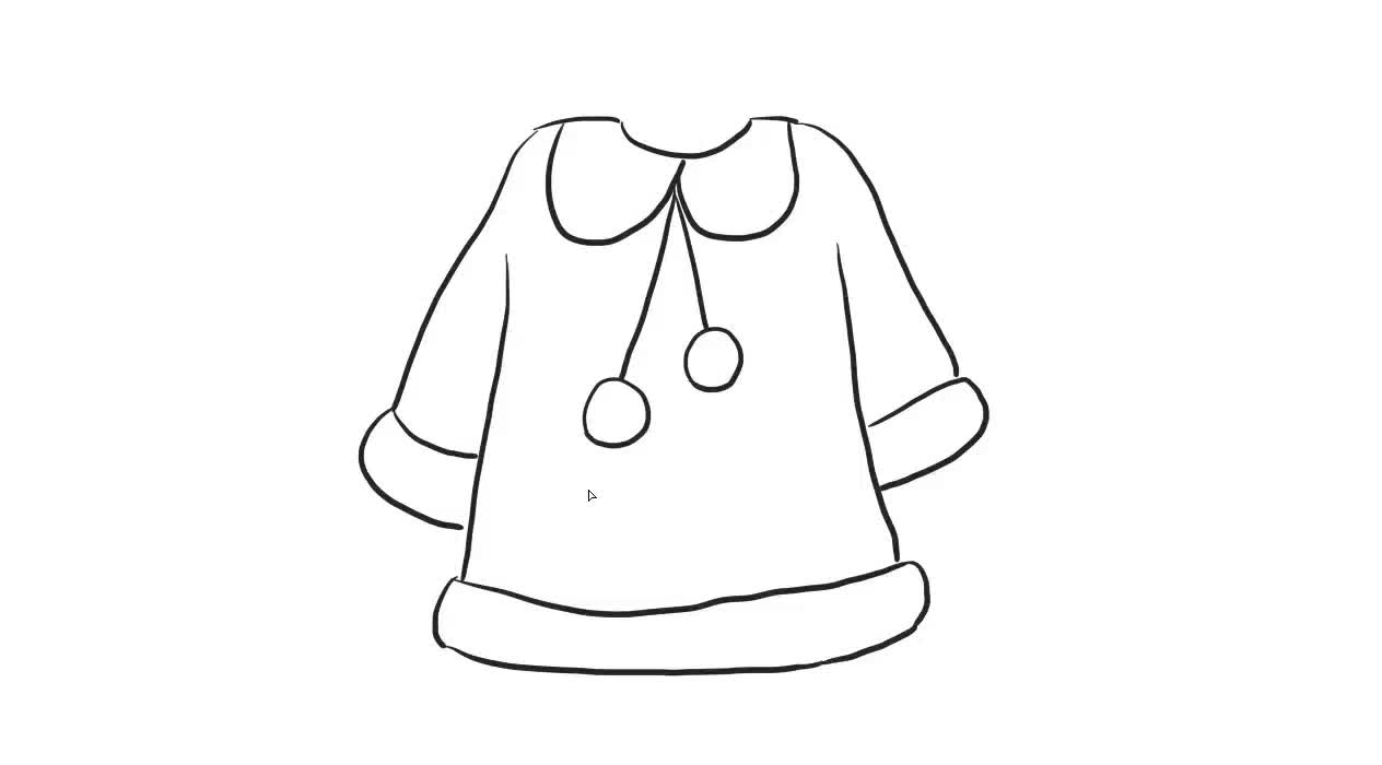 兒童衣服簡筆畫