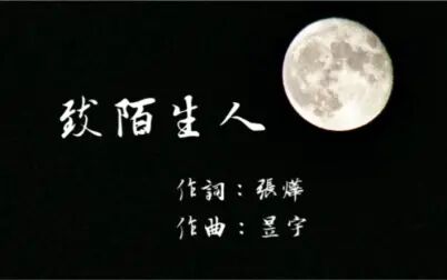 [图]原创音乐《致陌生人》