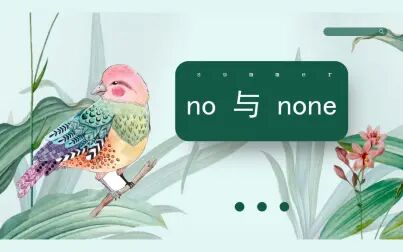 [图]no与none有哪些区别?