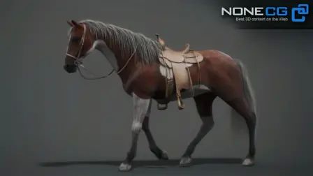 [图]Animated Horse 3D Model by NoneCG