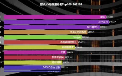 [图]雪球大V粉丝量排名Top100_202109