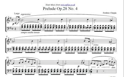 [图]【固态音乐】肖邦24首前奏曲:e小调前奏曲 Op.28-4