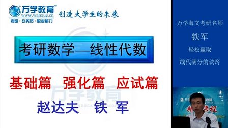 [图]2014考研数学线性代数暑期强化复习方法技巧指导-铁军老师主讲