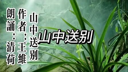 [图]清荷朗诵|唐代大诗人王维名作《山中送别》诵读赏析