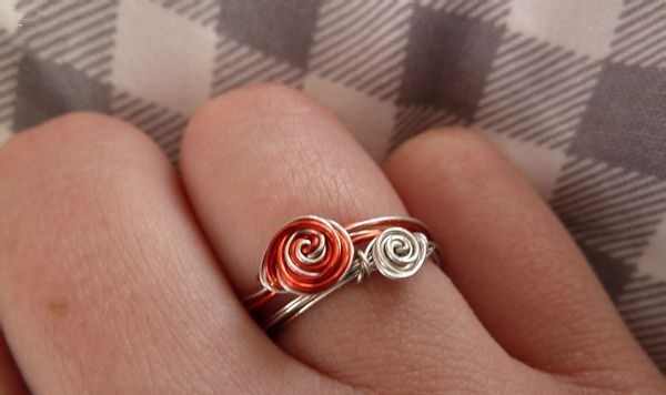 创意独特的铁丝铜丝玫瑰戒指手工diy教程