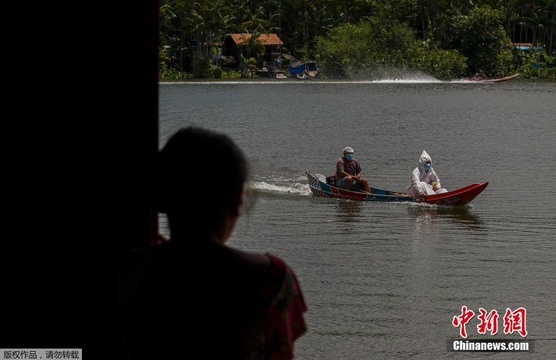 巴西加强疫情预防措施 医务人员乘船为河边居民测体温(2) 第2页