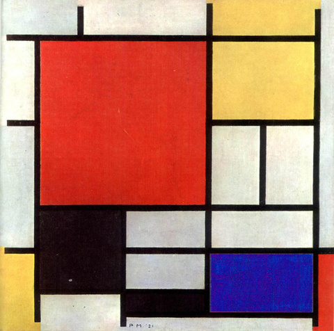 蒙德里安-Composition with Large Blue Plane, Red, Black, Yellow and Grey, 1921 (Gemeentemuseum, The Hague) 第1页