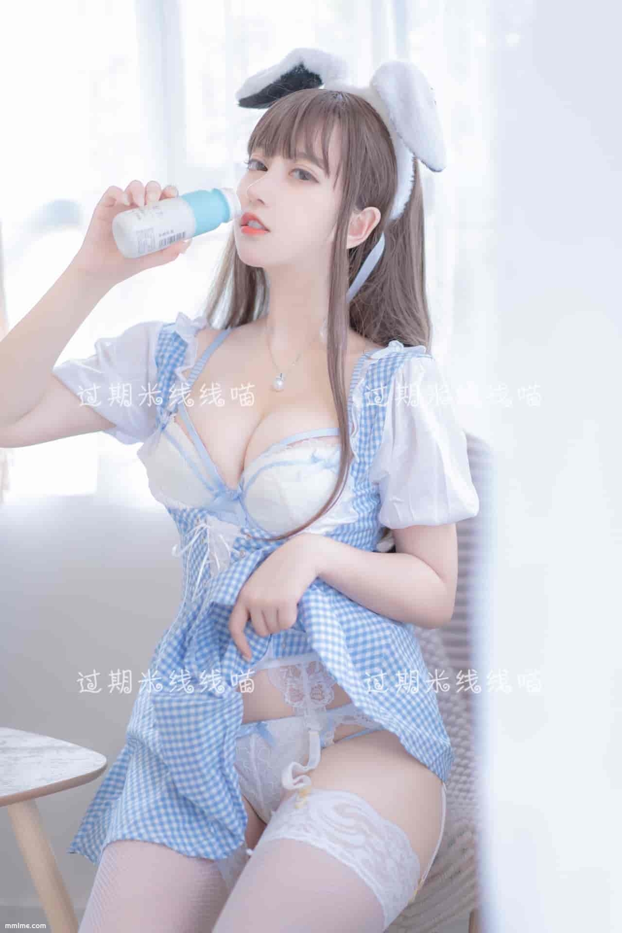 MX.0048 过期米线线喵 蓝白女仆装-美了么