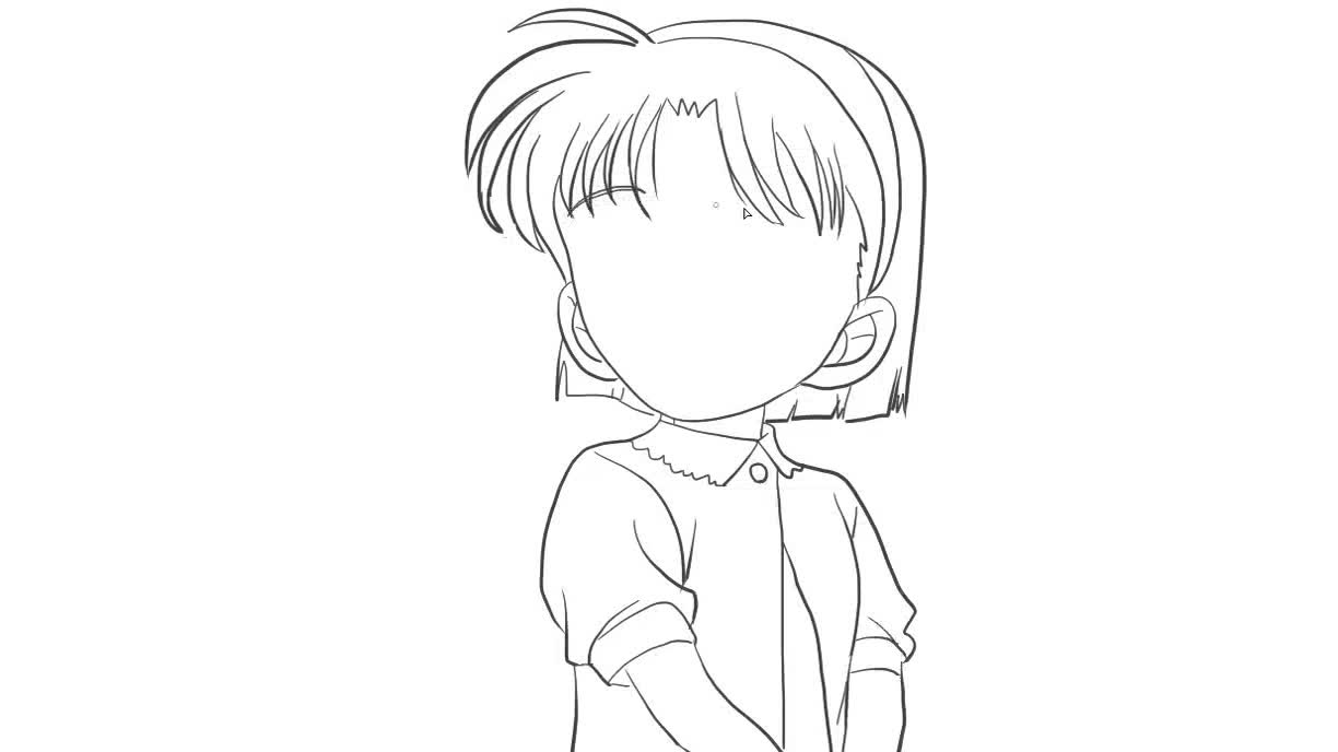 名侦探柯南之吉田步美动漫人物简笔画