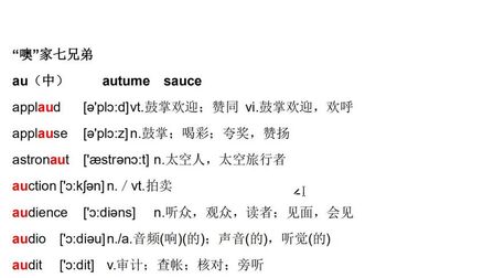 含有au发音的单词 搜狗搜索