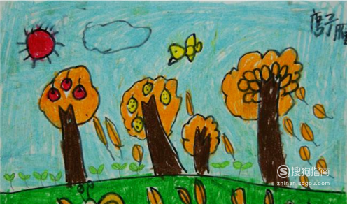 秋天的儿童画怎么画简单又漂亮图片 秋天的儿童画怎么画