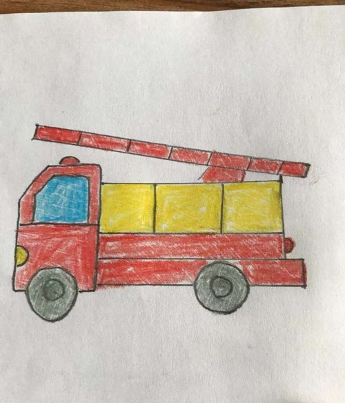 消防车的简笔画的画法