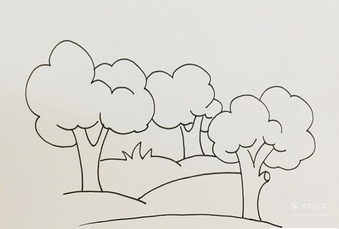 原始森林简笔画图片大全 简笔画系列-原始森林怎么画