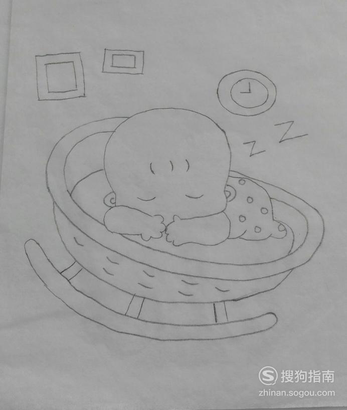 如何画小宝宝睡着了的简笔画优质